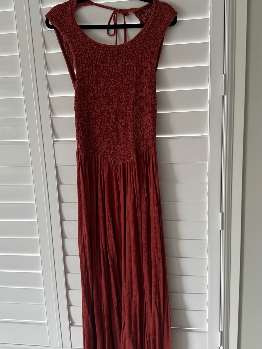 ASOS Rust Maxi Dress with Smocked Bodice